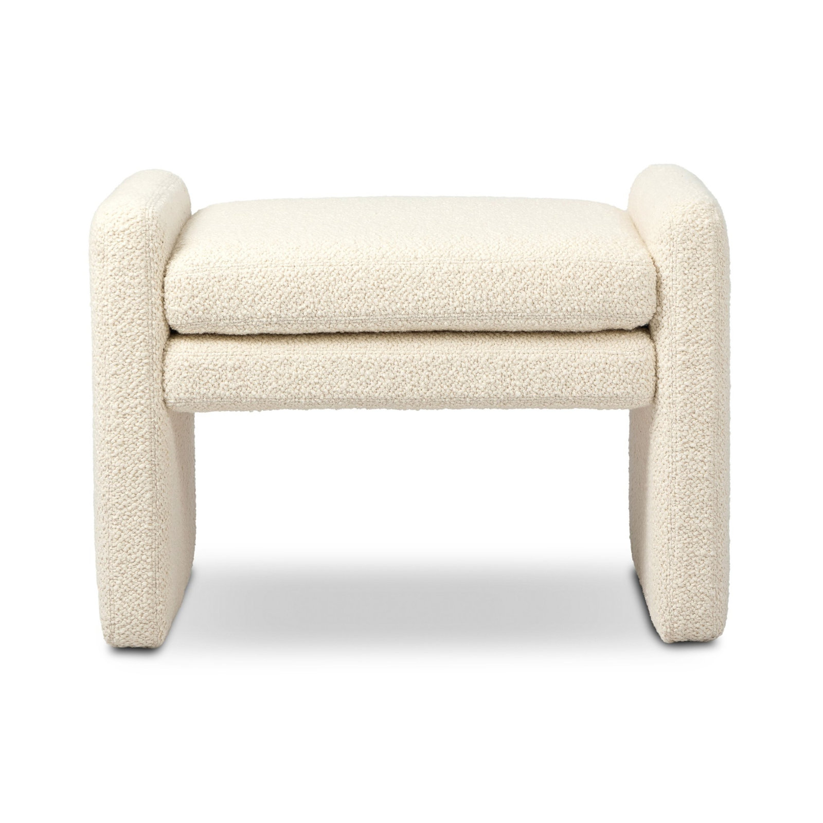 Upholstered Ottoman, Cream