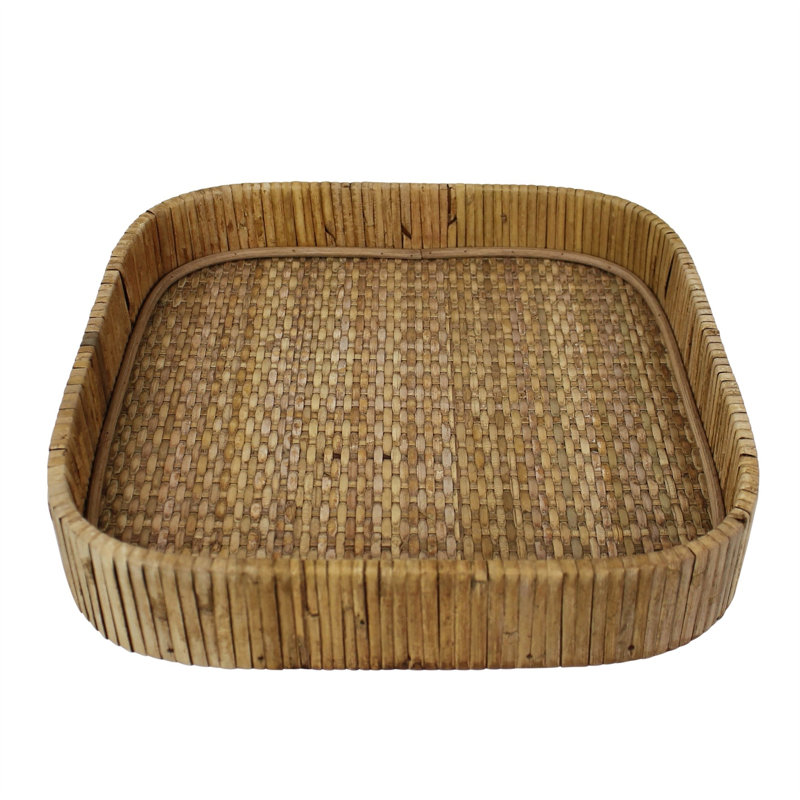 Plateau tressé en bambou, 11''
