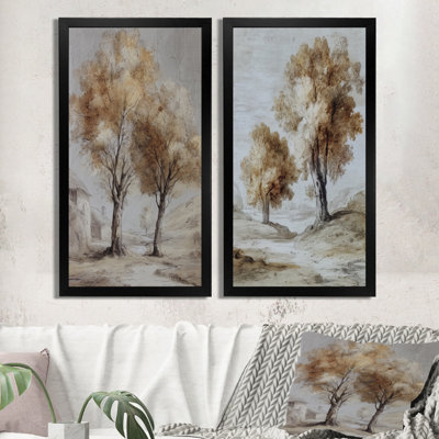 Maple Trees On The English Countryside - Countryside Wall Art Decor Set of 2