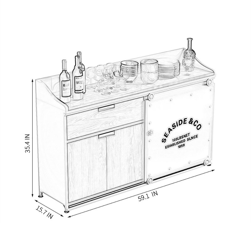 Buffet 59,05 po Kaheen, Noir