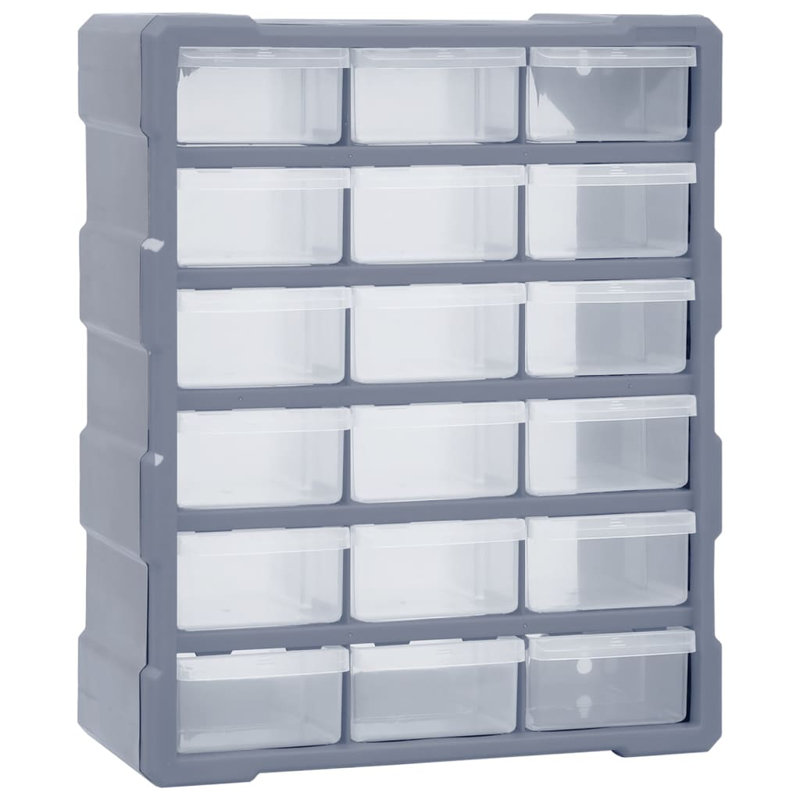 18 Drawer Storage Drawer, Grey