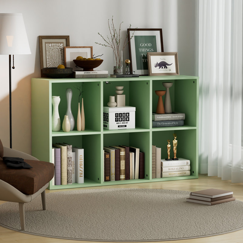 Étagère de rangement à 6 compartiments de 11 po x 11 po avec rangement pour jouets et présentoir pour la maison et le bureau, chambre à coucher, brun (1P)