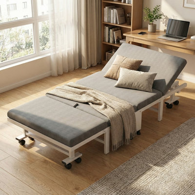 Traute Steel Upholstered Folding Bed with Mattress Included Twin 10.63" Foldaway Guest Bed