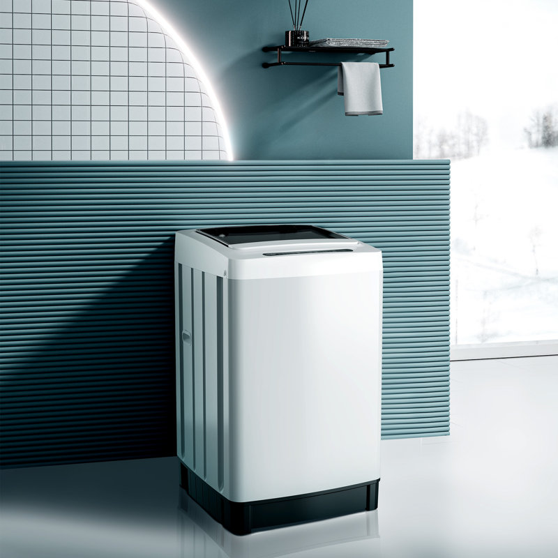 Machine à laver portative 1 \ 1,5 Cuft - Laveuse pour appartement`` 10 niveaux d'eau, lavage Bionic et lavage Heathy, petite laveuse avec pompe de vidange, blanc