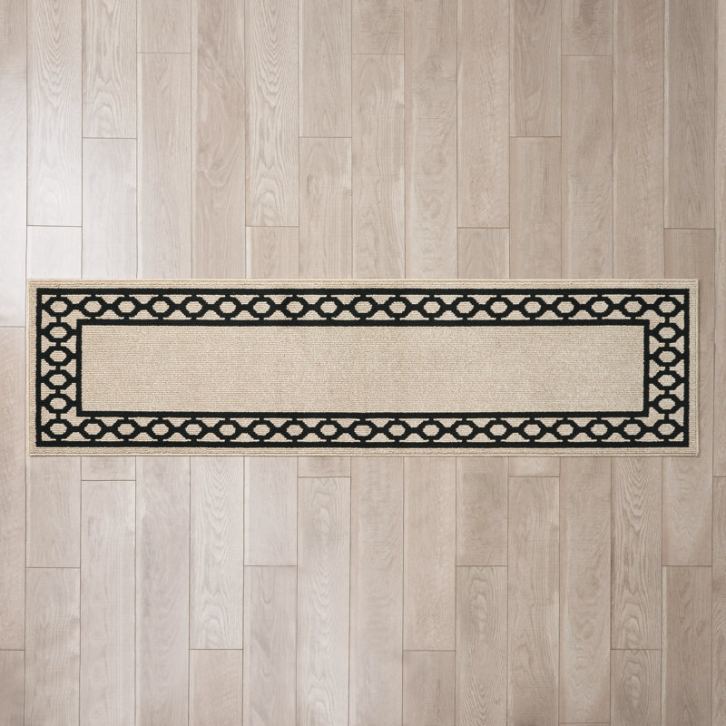 Tapis de couloir gris clair / blanc Trellis, Tapis de couloir 2 pi 2 po x 8 pi