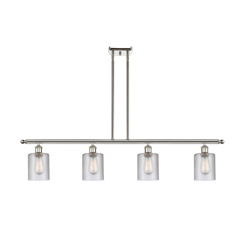 Leilani 4 - Light Kitchen Island Pendant, Clear, Polished Nickel, No Bulb Included