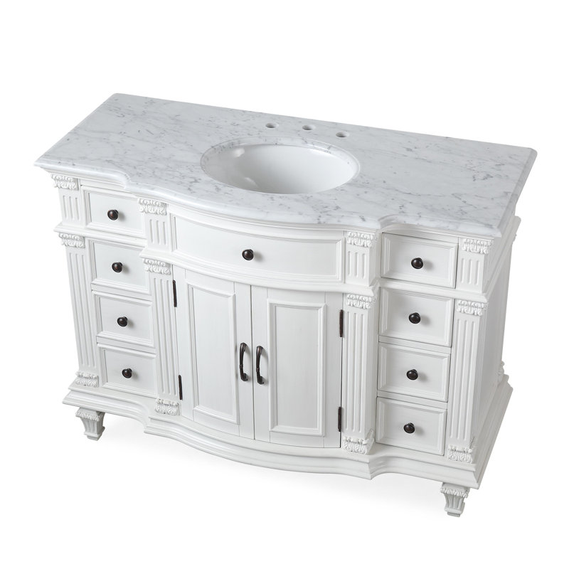 Ensemble de meuble-lavabo simple 48 po Olague Kellar, Blanc