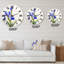 Iris bleu rétro - horloge murale traditionnelle-60328222