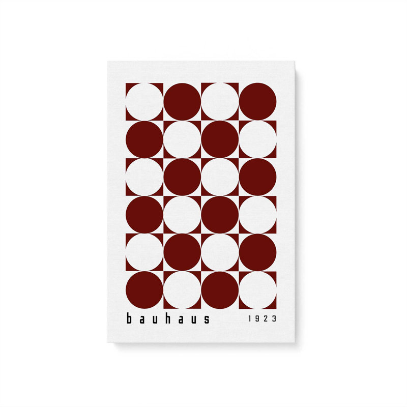 Impression sur toile bourgogne Bauhaus, Toile tendue, H 12 po x l 8 po x P 1,25 po