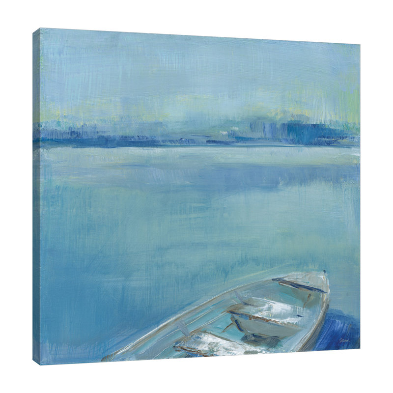 « lake edge i », reproduction de peinture à l’acrylique sur toile tendue, H 18 po x l 18 po x P 1,5 po