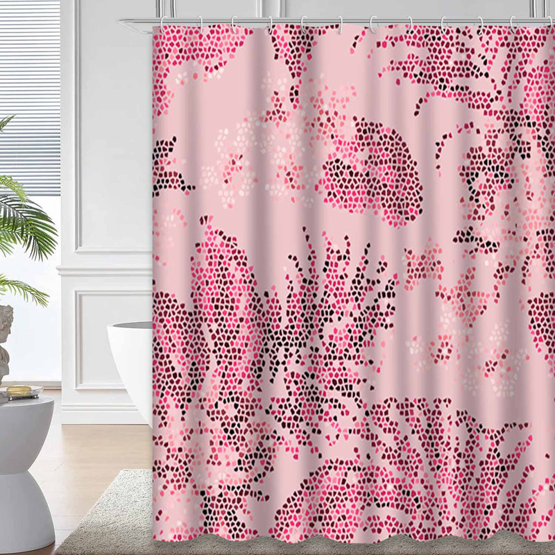 Écharpe abstraite moderne à motif de mosaïque abstraite à motif de fleurs grunge rétro avec 12 crochets, L 72 po x l 72 po