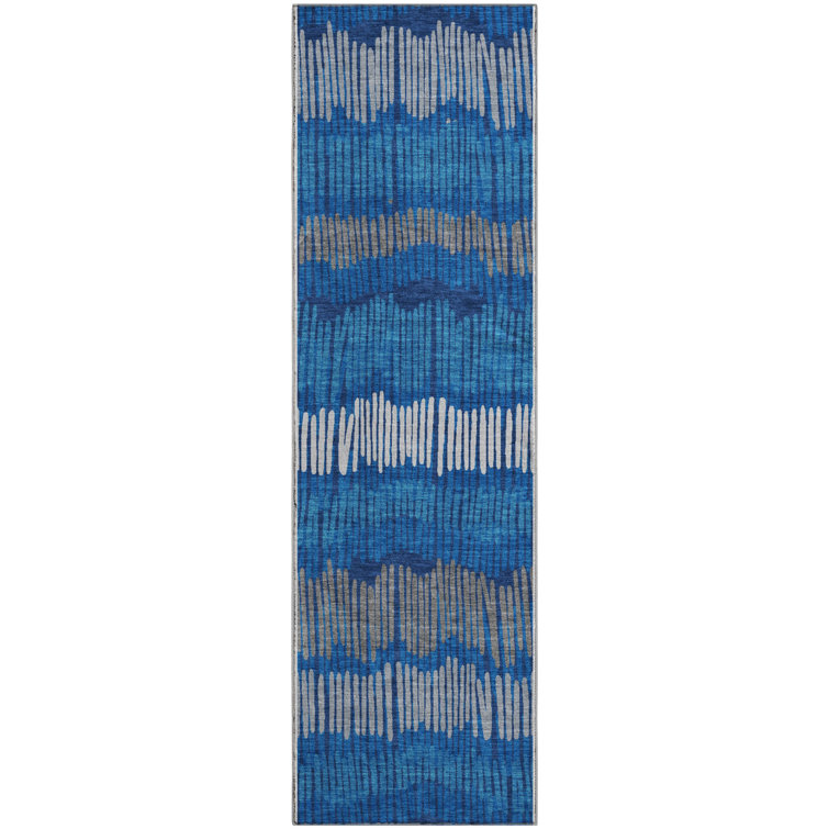 Premium Machine Washable Prisco Navy Rug