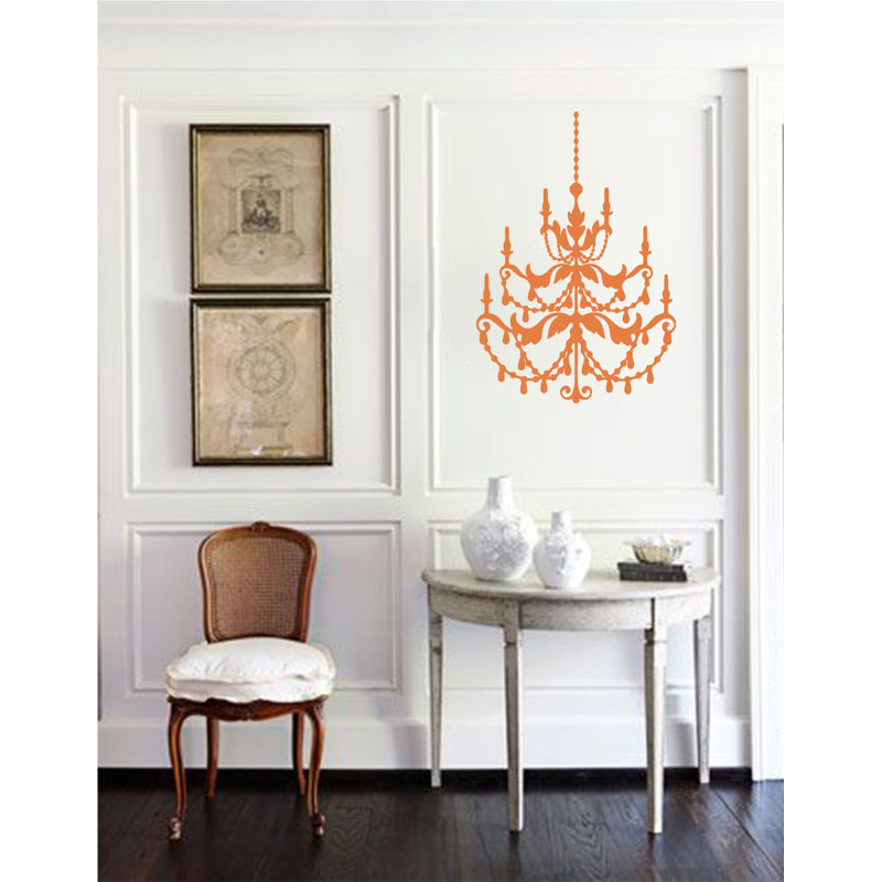 Décalcomanie murale lustre française, Kaki, H 48 po x l 33 po x P 0,01 po