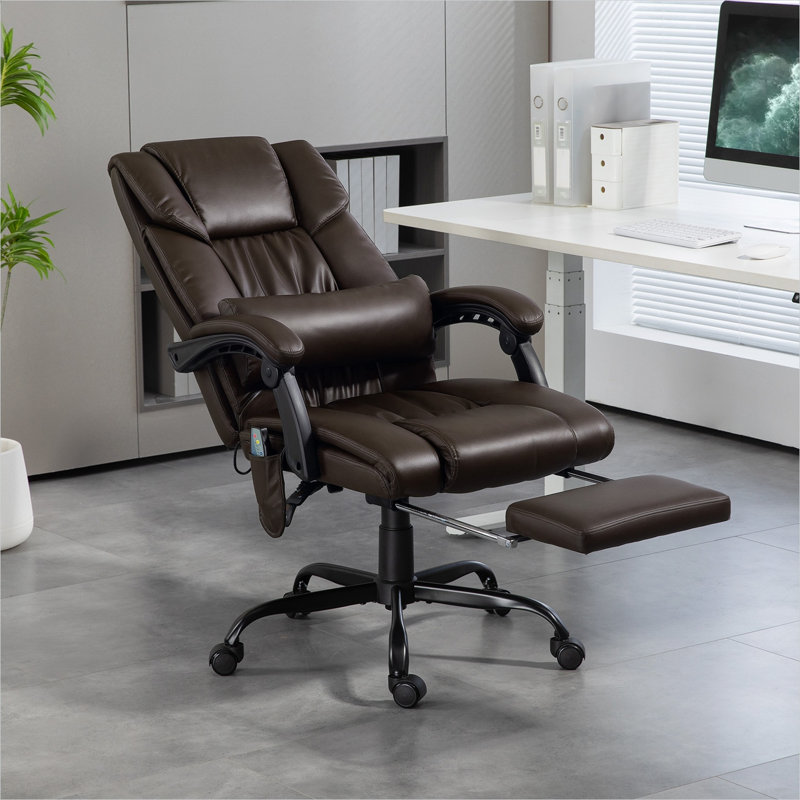Chaises de bureau télécommandées brunes, 74,9 x 66 x 121,9 po, avec conception réglable