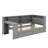 Wood L-Shaped Daybed With Storage Shelves And Drawers,Charging Station And LED,Desk And Upholstered Headboard,For Bedroom Living Room-1092828624-1092828631