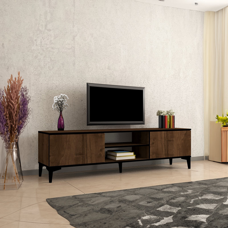 Yeul Unfinished TV Stand for TVs up to 78", Brown