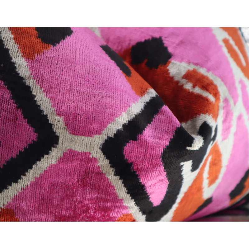 Velvet Rectangular Pillow Cover & Insert, Orange Geometric Shapes