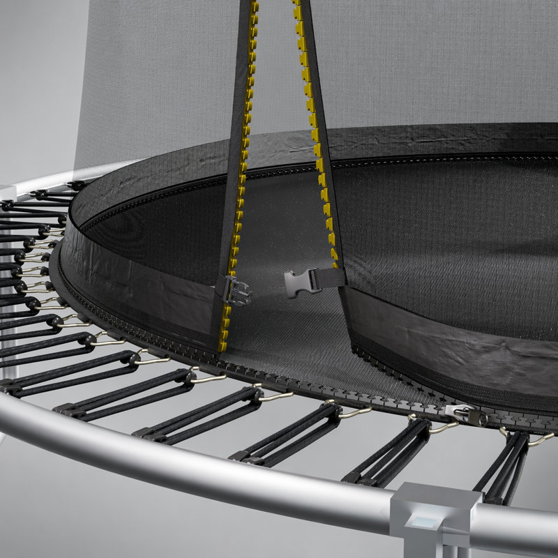 Trampoline 8 pi Springfree No Gap avec cordes élastiques, sécuritaire et durable pour le plaisir en famille, Noir
