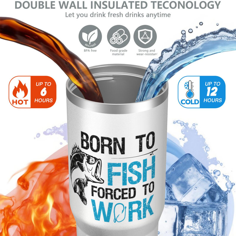 Gobelet 30 oz avec couvercle et poignée Gobelets isothermes en acier inoxydable Bouteille d'eau mignonne avec rabat (pêche)