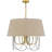 Cal Lighting Eupora Metal Chandelier With Burlap Shade Antique Brass Black Finish 22.5" H-823121785-823121784-829498194