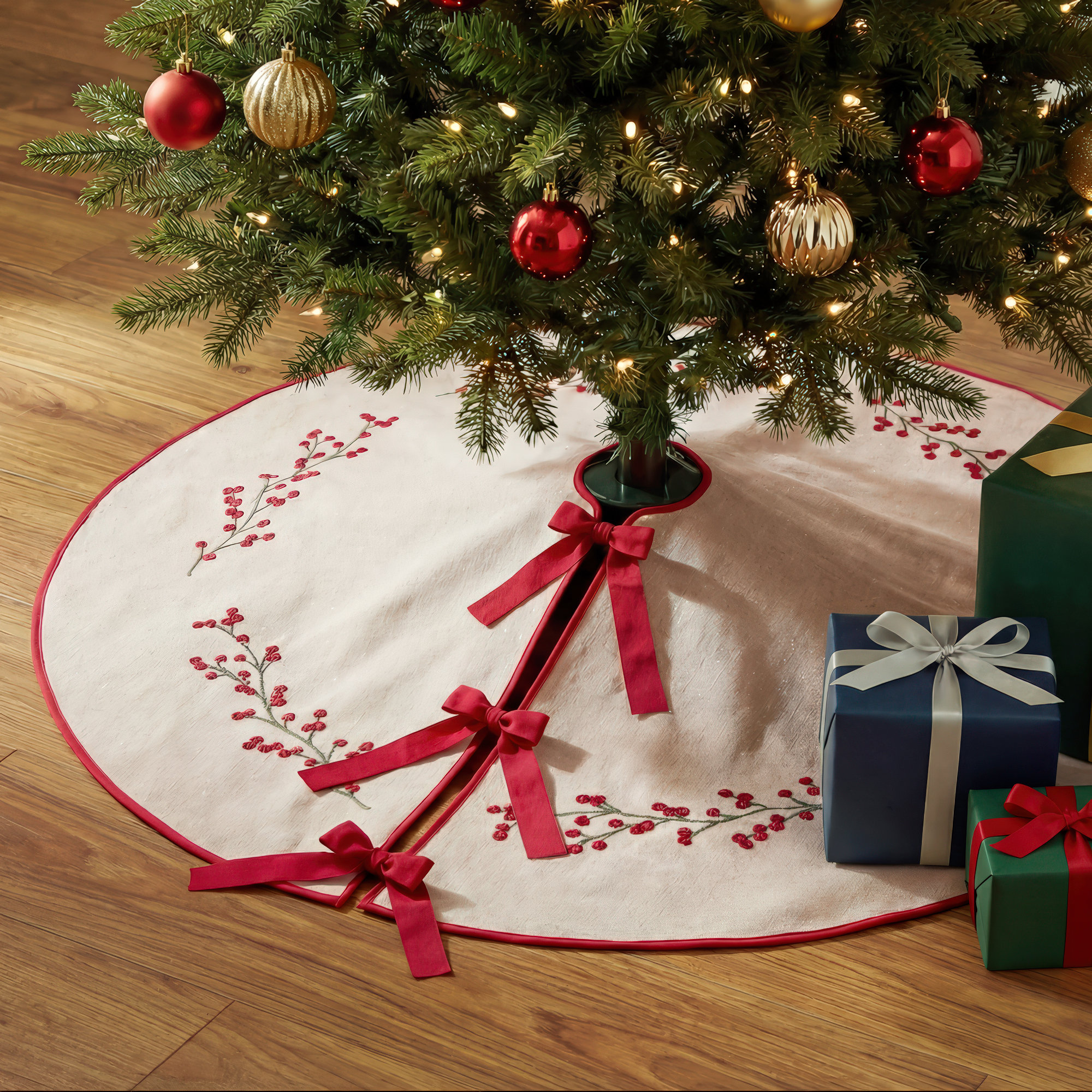 Embroidered Tree Skirt