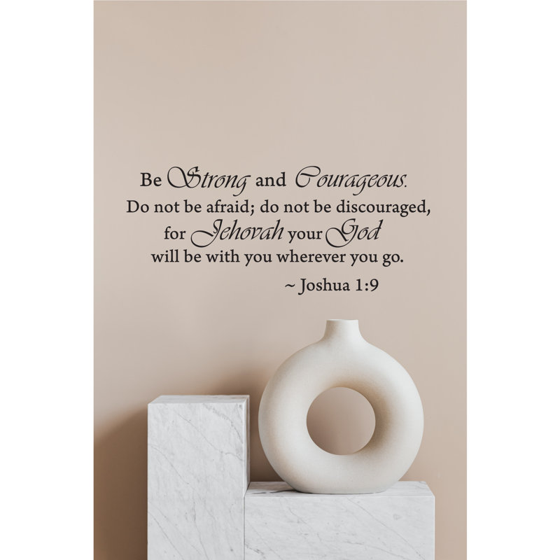 Be Beige and Courageous Joshua 1: 9 Wall Decal Inspirational Bible Verse Vinyle Christian Art mural pour la maison ou le bureau amovible et facile à appliquer Scripture de décoration murale