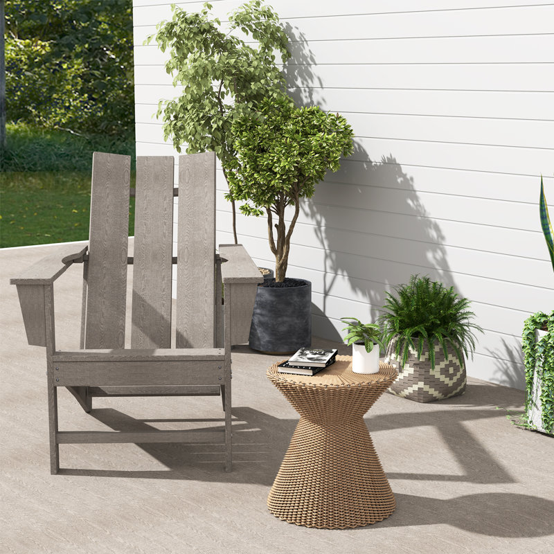 Chaise Adirondack en PEHD, chaise Muskoka avec dossier haut, accoudoirs larges