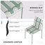 Ensemble de 4 chaises à blocs de couleur modernes à rayures - siège en PP imperméable et pieds en métal robustes, ensemble de salle à manger intérieur / extérieur pour terrasse, balcon, café (blanc et vert)
