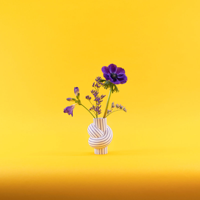 Node Porcelain China Table Vase, Plum