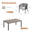 Ensemble repas pour 6 personnes avec table de salle à manger rectangulaire 63 po et 6 chaises en rotin avec coussins et coussins-133262376