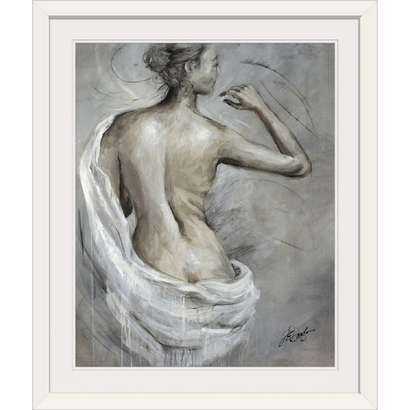 « the white drape i », reproduction, H 23 po x l 20 po x P 1 po, Cadre blanc