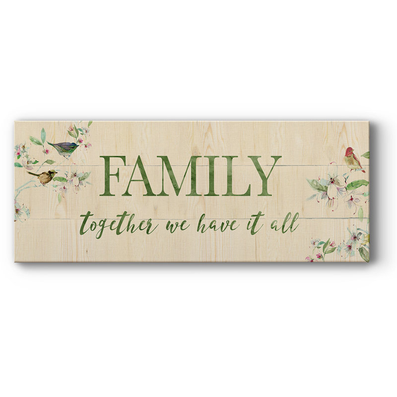 «Family Together on Canvas», art textuel, H 12 po x l 30 po x P 1,5 po