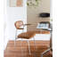 Chaise moderne en cuir d'alliage d'aluminium rétro-112478936