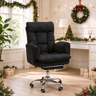 Wide Pet‑Friendly Reclining Swivel Office Chair