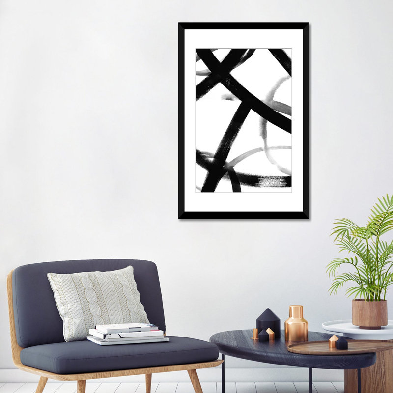 « monochrome ondulation ii », impression sur toile, Papier beaux-arts encadré noir, Blanc, H 32 po x l 24 po x P 1 po