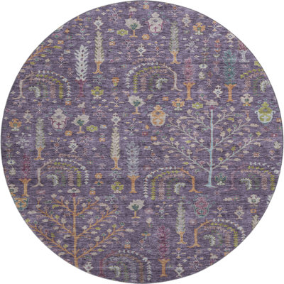 Premium Machine Washable Gurubaksh AMF1152 Floral Rug