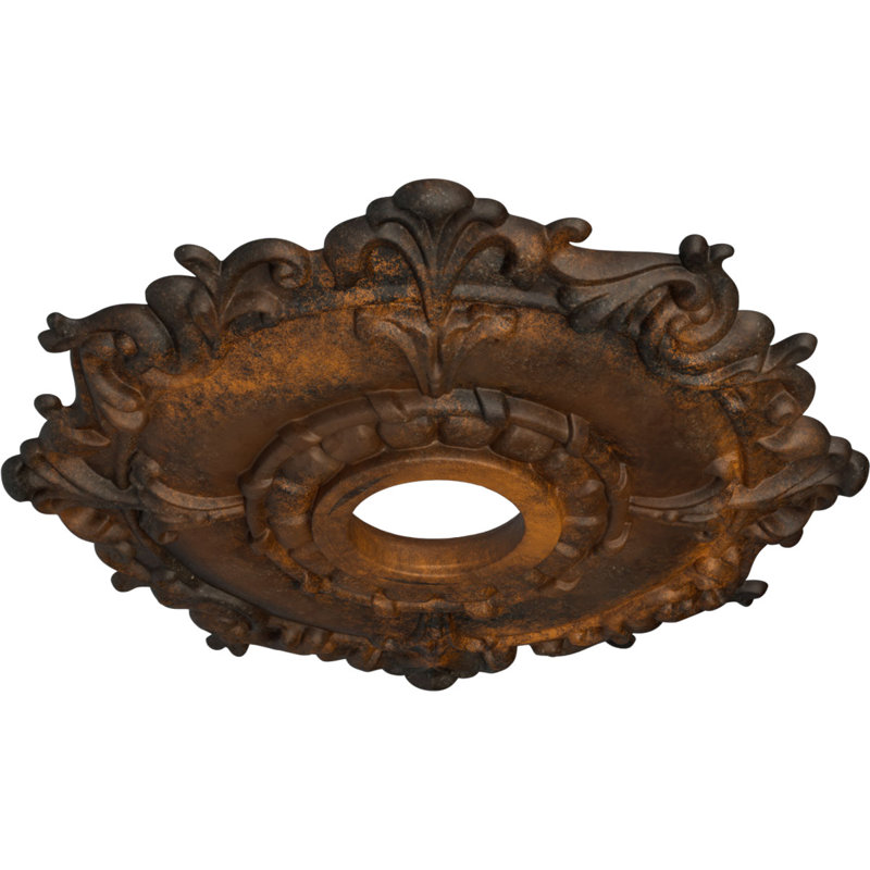 Endurathane Warsaw Ceiling Medallion, 18"OD x 3 1/2"ID x 1 3/8"P (Fits Canopies up to 3 1/2"), Hand-Painted Ultra Pure White Finish