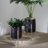 Metal Textured Modern 2 Piece Planter Stand