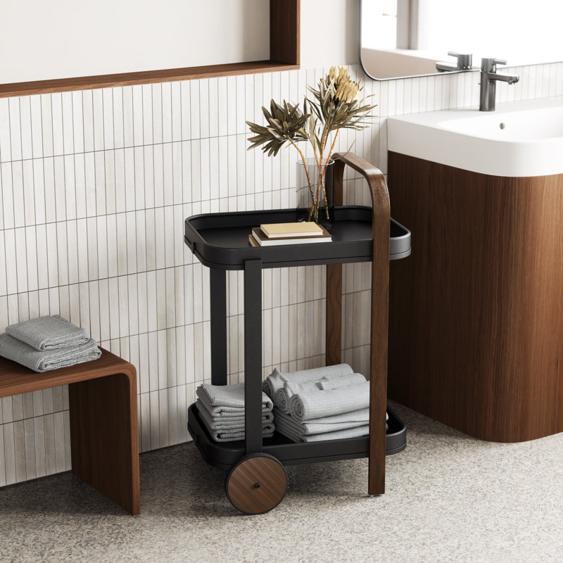 Curve Handle Bar Cart, Black/Black