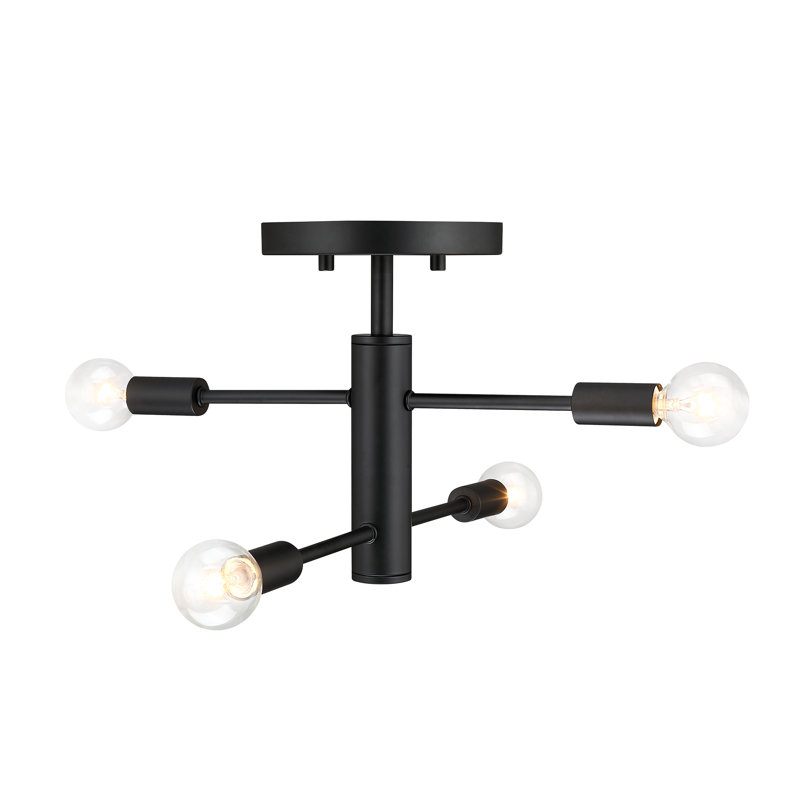 Khyara Semi Flush Mount, Matte Black