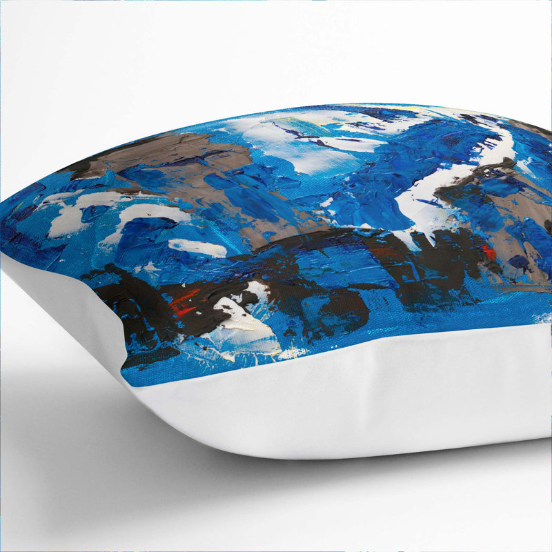 Abstract Square Throw Cushion, 40 x 40 cm, White