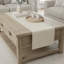 Chemin de table en coton avec bords cousus décoratifs, écharpe de commode, couvercle supérieur de meuble-437755277-437755276