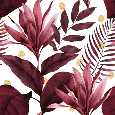 Pattern With Plant Leaves by Evgeniya Ivanova - Wrapped Canvas Print