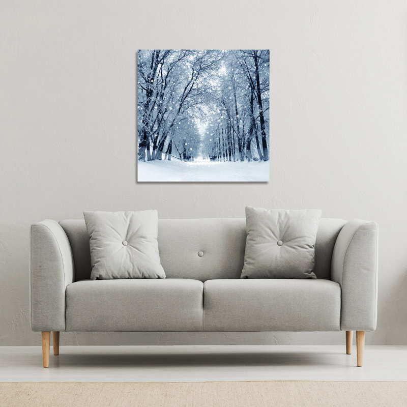 Snowstorm In Park - Wrapped Canvas Print, 90cm H x 90cm W