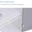 Salle de bain sous le lavabo, armoire avec fente en forme de U. Blanc et gris. Ajoute du rangement supplémentaire. Tablette réglable. Fabrication. 23,5 po x 11,41 po x 23,5 po. Peut contenir une armoire de 22 lb, une base de meuble-lavabo.