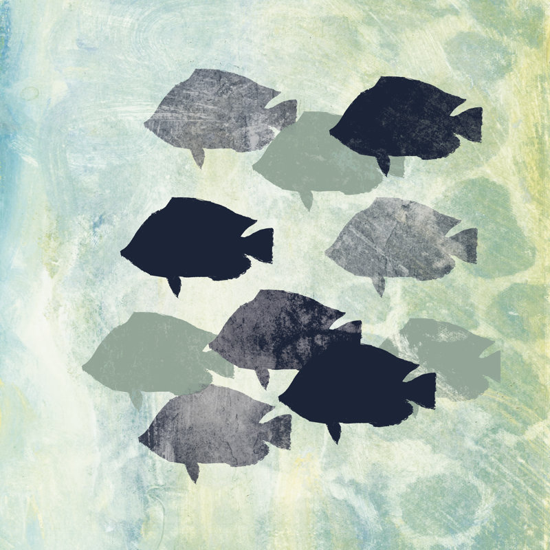 Fish Party - Wrapped Canvas Print, 122cm H x 122cm W x 3.8cm D