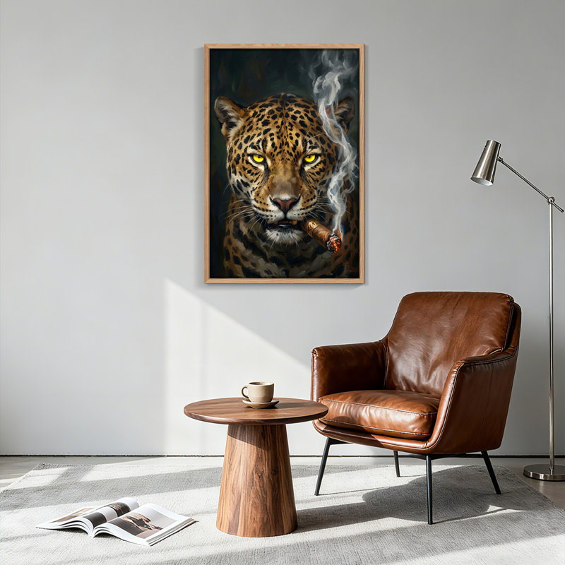 Leopard cigare, reproduction d'art sur toile, ensemble de 1, Natural, H 24 po x l 18 po