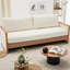 Canapé à trois places moderne de 77,8 po de largeur, revêtement en chenille douce avec accoudoirs en bois massif, canapé de canapé de style américain pour le salon, dossier rembourré et siège à ressorts ensachés-1073943388