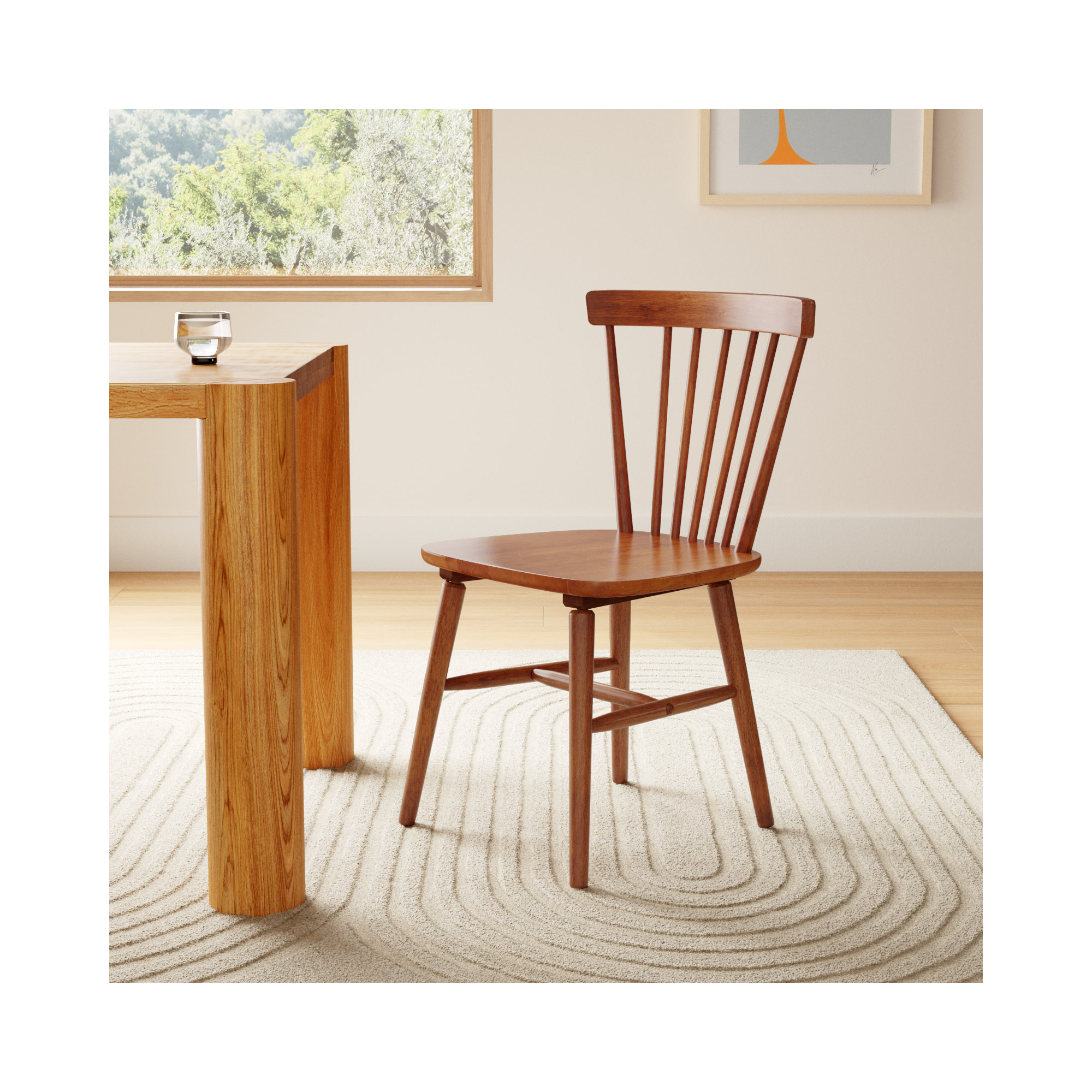 Antoya Solid Wood Dining Chair, Walnut
