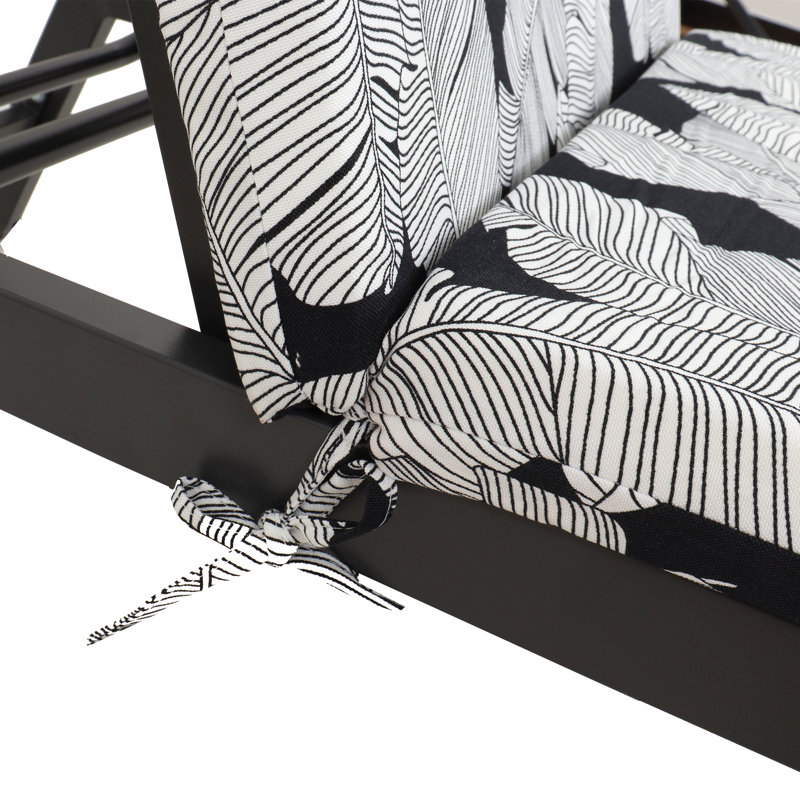 Ensemble de 2 coussins de chaise longue pour l'intérieur et l'extérieur, Floral gris 1